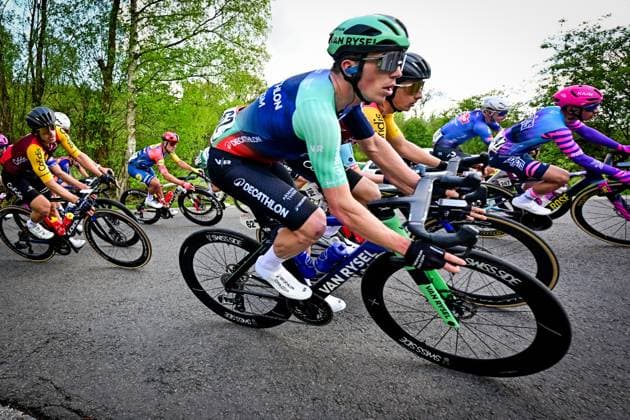Belgian Stan Dewulf pictured in action during the men elite Amstel Gold Race one day cycling race, 257,4 km from Maastricht to Valkenburg, The Netherlands, Sunday 19 April 2026. DIRKxWAEM  x171324493x