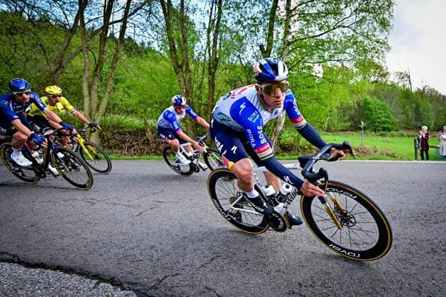 Belgian Remco Evenepoel of Red Bull-BORA-hansgrohe pictured in action during the men elite Amstel Gold Race one day cycling race, 257,4 km from Maastricht to Valkenburg, The Netherlands, Sunday 19 April 2026. DIRKxWAEM  x171324941x
