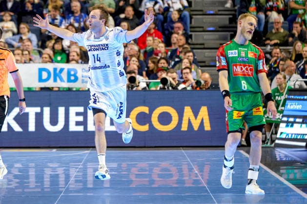 19.04.2026, xsscx, Handball, DHB-Pokal Lidl Final4, Spiel um Platz 3, TBV Lemgo-Lippe - SC Magdeburg, Saison 2025 2026 Herren, Lanxess Arena, Köln: Bobby Schagen (TBV Lemgo Lippe 14) jubelnd nach dem Treffer Photo: xSandraxScherningxPressefotoKochx Nordrhein-Westfalen Deutschland