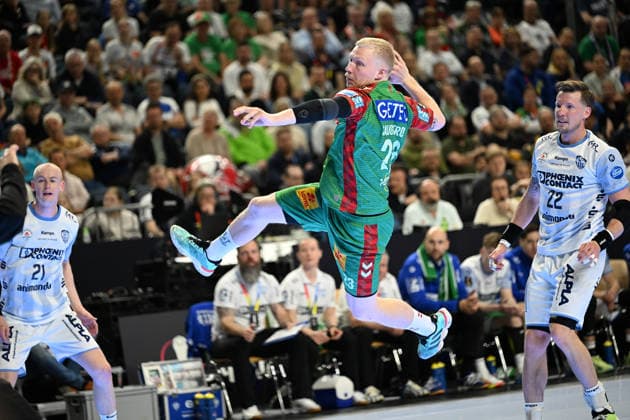 GER, Lanxess Arena Koeln, HBL, LIDL FINAL4, Men, Spiel um Platz 3, TBV Lemgo Lippe vs. SC Magdeburg 19.04.2026, Lanxess Arena , Koeln , GER, Lanxess Arena Koeln, HBL, LIDL FINAL4, Men, Spiel um Platz 3, TBV Lemgo Lippe vs. SC Magdeburg , im Bild: Magnus Saugstrup Jensen (SC Magdeburg 23), wirft auf s Tor