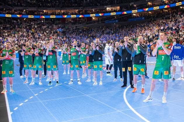 Die SCM Spieler nach der Niederlage, TBV Lemgo Lippe - SC Magdeburg, DHB-Pokal Maenner, Herren, 6. Spieltag, Spiel um Platz 3, Daikin HBL, Lidl Final 4, 19.04.2026 Köln NRW Deutschland