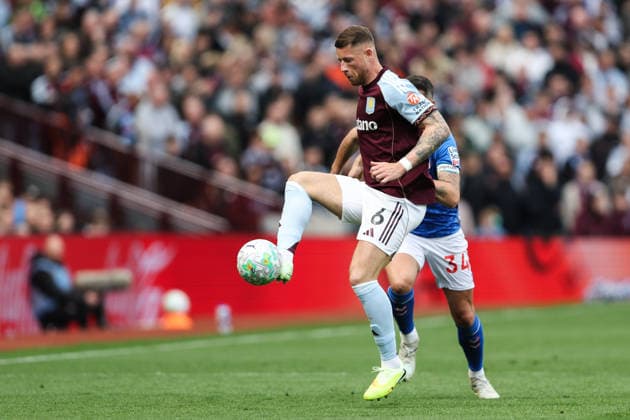 Birmingham, England, 19th April 2026. Ross Barkley of Aston Villa passes the ball during the Aston Villa vs Sunderland Premier League match at Villa Park, Birmingham. Picture credit should read: Gareth Evans Sportimage EDITORIAL USE ONLY. No use with unauthorised audio, video, data, fixture lists, club league logos or live services. Online in-match use limited to 120 images, no video emulation. No use in betting, games or single club league player publications. SPI_039_GE_Aston_Villa_vs_Sunderland SPI-4703-0039