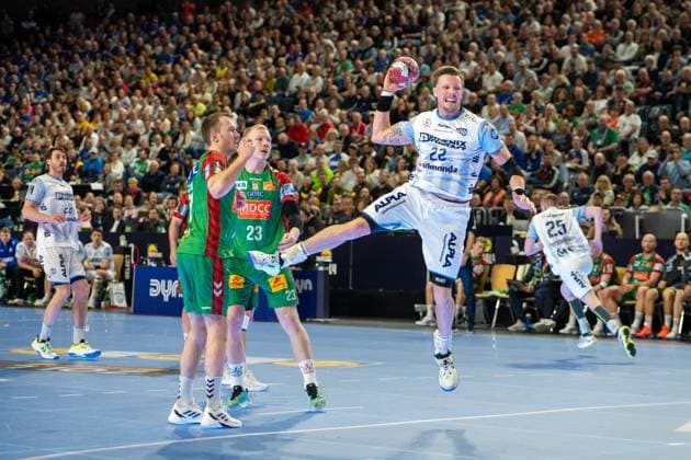 Adam Nyfjaell, Kreislaeufer (TBV Lemgo Lippe 22), TBV Lemgo Lippe - SC Magdeburg, DHB-Pokal Maenner, Herren, 6. Spieltag, Spiel um Platz 3, Daikin HBL, Lidl Final 4, 19.04.2026 Köln NRW Deutschland