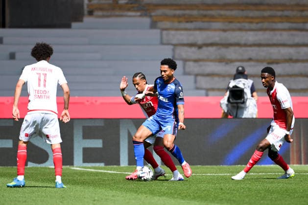 AS Monaco FC v AJ Auxerre - Ligue 1 McDonald s 2025 2026 23 Aladji BAMBA (asm) - 19 Danny NAMASO (aja) - 05 Thilo KEHRER (asm) during the Ligue 1 McDonald s match between AS Monaco FC and AJ Auxerre at Stade Louis II on April 19, 2026 in Monaco, Monaco. Monaco Monaco  Copyright: xFEPx 776348355