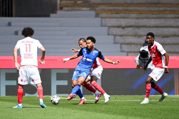AS Monaco FC v AJ Auxerre - Ligue 1 McDonald s 2025 2026 23 Aladji BAMBA (asm) - 19 Danny NAMASO (aja) during the Ligue 1 McDonald s match between AS Monaco FC and AJ Auxerre at Stade Louis II on April 19, 2026 in Monaco, Monaco. Monaco Monaco  Copyright: xFEPx 776348355