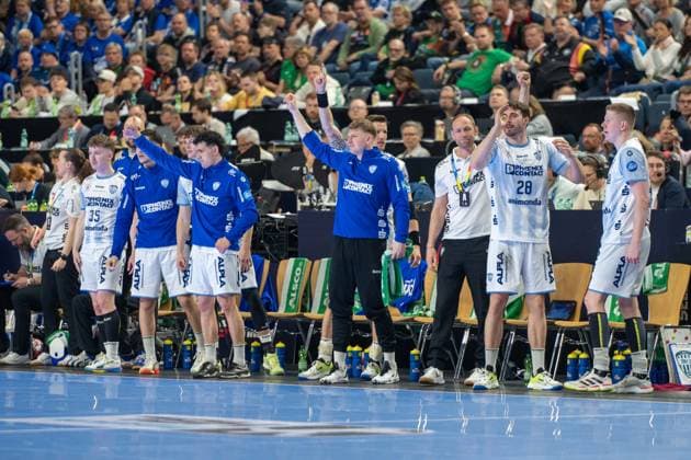 Die BAnk feiert, TBV Lemgo Lippe - SC Magdeburg, DHB-Pokal Maenner, Herren, 6. Spieltag, Spiel um Platz 3, Daikin HBL, Lidl Final 4, 19.04.2026 Köln NRW Deutschland