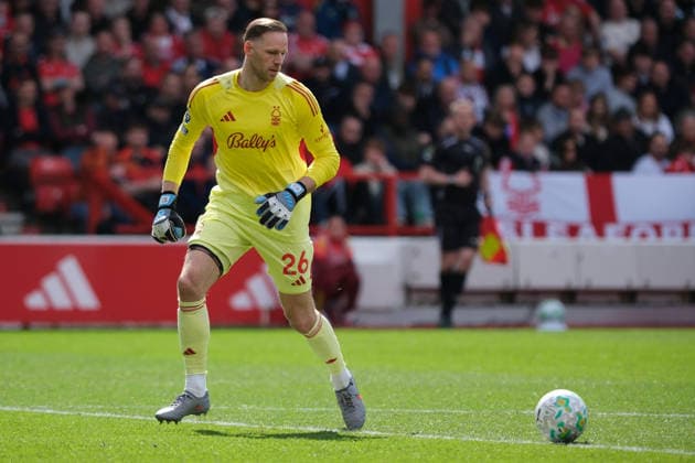 NOTTINGHAM, ENGLAND, APRIL 19: Matz Sels of Nottingham Forest seen in action during the Premier league football match between Nottingham Forest and Burnley at the City Ground on April 19, 2026 in Nottingham, England. Copyright: xPaulxBonserx xSportsxPressxPhotox Sportspressphoto_SPR132850