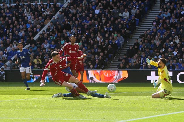 Beto of Everton scores their sides first goal Everton v Liverpool, Premier League, Football, Hill Dickinson Stadium, Liverpool, UK - 19 Apr 2026Liverpool Hill Dickinson Stadium United Kingdom EDITORIAL USE ONLY No use with unauthorised audio, video, data, fixture lists, club league logos or live services. Online in-match use limited to 120 images, no video emulation. No use in betting, games or single club league player publications.  Copyright: xPhilxOldham Shutterstockx 16832209ay