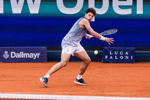 MUNICH, GERMANY - APRIL 19: Ben Shelton (USA) during the BMW Open by Bitpanda Singles match between Flavio Cobolli (ITA) vs Ben Shelton (USA) at MTTC Iphitos on April 19, 2026 in Munich, Germany. Bavaria Germany Copyright: xSteffiexWunderlx