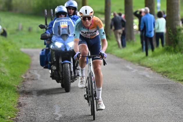 Amstel Gold Race 2026 Cycling Race VALKENBURG, THE NETHERLANDS - APRIL 19 : Frigo Marco (ITA) of NSN Cycling Team during the 60th edition of Amstel Gold Race an UCI World Tour 1.UWT one day cycling road race for Men Elite of 220 km with start in Maastricht and finish in Valkenburg on April 19, 2026 in Valkenburg, The Netherlands, 19 04 2026 ( Motordriver Kenny Verfaillie - Valkenburg The Netherlands  Copyright: xDarioxBelingherix