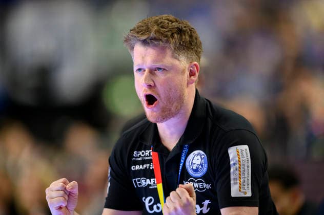 Trainer Markus Pütz (BHC) Gestik. Finale Füchse Berlin (B) - Bergischer HC (BHC), am 19.04.2026. Handball DHB Pokal Final4 2026, vom 18.04 - 19.04.2026 in Koeln Deutschland. Â