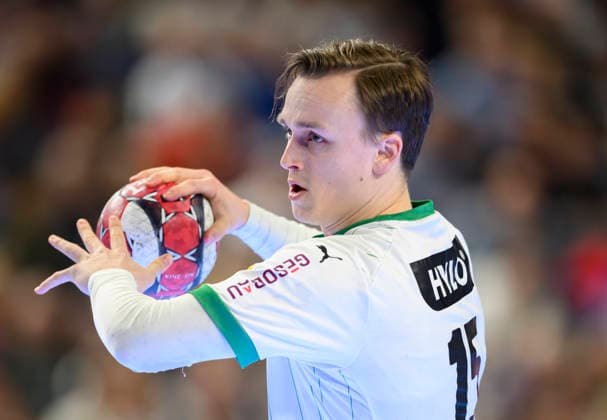 Tobias Groendahl (Gröndahl) (B) Aktion. Finale Füchse Berlin (B) - Bergischer HC (BHC), am 19.04.2026. Handball DHB Pokal Final4 2026, vom 18.04 - 19.04.2026 in Koeln Deutschland. Â
