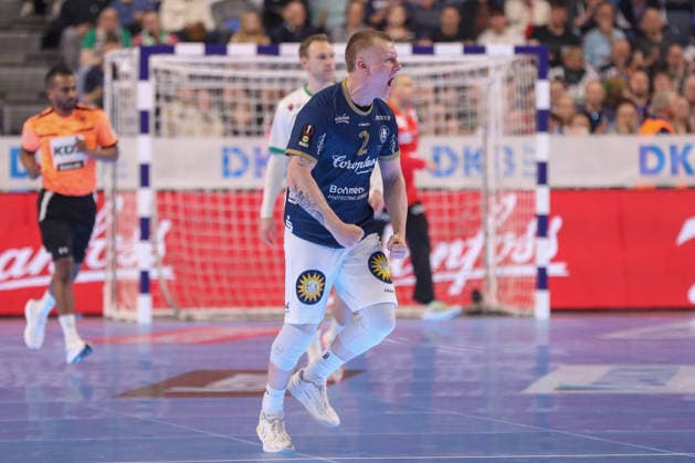19.04.2026 ,xgox, Handball - DHB Pokal Finale Füchse Berlin - Bergischer HC emspor, v.l. Noah Beyer (Bergischer HC, 2) Jubel, Torjubel, jubelt ueber das Tor, celebrate the goal, celebration Koeln
