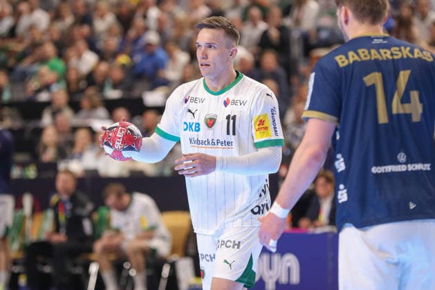 19.04.2026 ,xgox, Handball - DHB Pokal Finale Füchse Berlin - Bergischer HC emspor, v.l. Lasse Andersson (Berlin, 11) am Ball, plays the ball Koeln