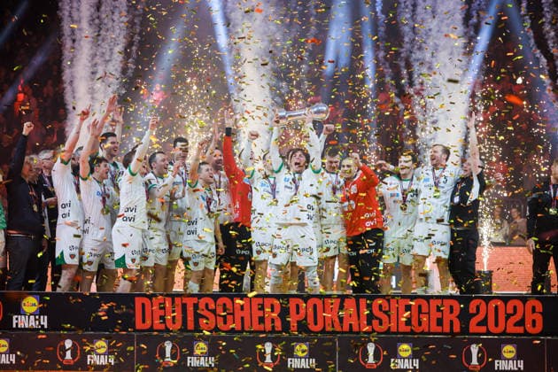 GER, Fuechse Berlin vs. Bergischer HC, Handball, DHB-Pokal, LIDL Final4, Finale, Spielzeit 2025 2026, 19.04.2026, GER, Fuechse Berlin vs. Bergischer HC, Handball, DHB-Pokal, LIDL Final4, Finale, Spielzeit 2025 2026, 19.04.2026, Koeln Copyright: xEibnerxPressefoto OliverxSchmidtx EP_OST
