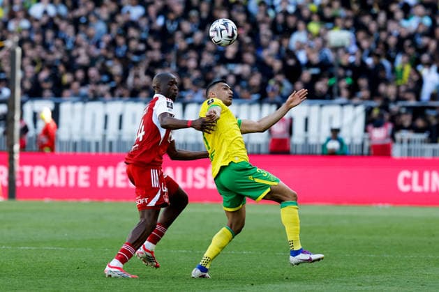 FC Nantes v Stade Brestois 29 - Ligue 1 McDonald s 2025 2026 44 Soumaila COULIBALY (sb29) - 31 Mostafa MOHAMED (fcn) during the Ligue 1 McDonald s match between Nantes and Brest at Stade de la Beaujoire on April 19, 2026 in Nantes, France. Nantes France  Copyright: xFEPx 776348358