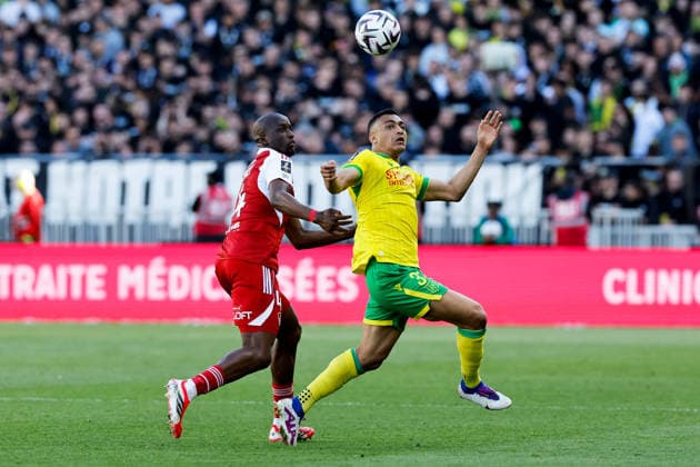 FC Nantes v Stade Brestois 29 - Ligue 1 McDonald s 2025 2026 44 Soumaila COULIBALY (sb29) - 31 Mostafa MOHAMED (fcn) during the Ligue 1 McDonald s match between Nantes and Brest at Stade de la Beaujoire on April 19, 2026 in Nantes, France. Nantes France  Copyright: xFEPx 776348358
