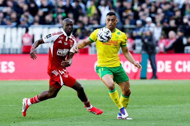 FC Nantes v Stade Brestois 29 - Ligue 1 McDonald s 2025 2026 44 Soumaila COULIBALY (sb29) - 31 Mostafa MOHAMED (fcn) during the Ligue 1 McDonald s match between Nantes and Brest at Stade de la Beaujoire on April 19, 2026 in Nantes, France. Nantes France  Copyright: xFEPx 776348358