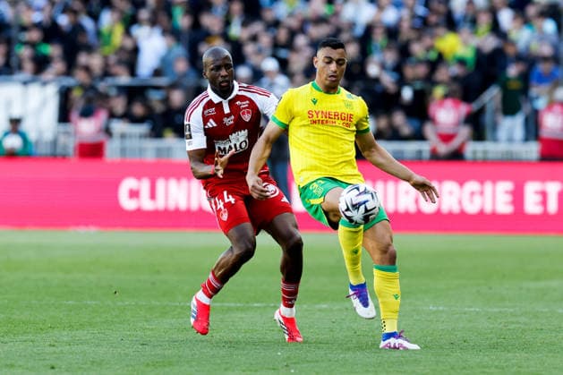 FC Nantes v Stade Brestois 29 - Ligue 1 McDonald s 2025 2026 44 Soumaila COULIBALY (sb29) - 31 Mostafa MOHAMED (fcn) during the Ligue 1 McDonald s match between Nantes and Brest at Stade de la Beaujoire on April 19, 2026 in Nantes, France. Nantes France  Copyright: xFEPx 776348358