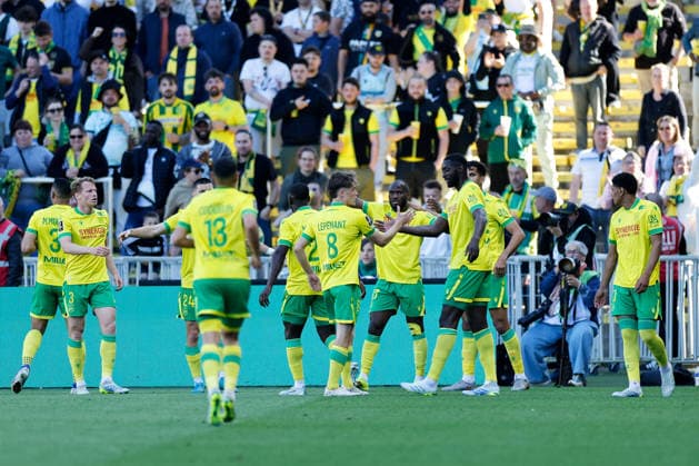 FC Nantes v Stade Brestois 29 - Ligue 1 McDonald s 2025 2026 28 Ibrahima SISSOKO (fcn) - 37 Ignatius GANAGO (fcn) during the Ligue 1 McDonald s match between Nantes and Brest at Stade de la Beaujoire on April 19, 2026 in Nantes, France. Nantes France  Copyright: xFEPx 776348358
