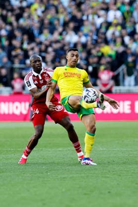 FC Nantes v Stade Brestois 29 - Ligue 1 McDonald s 2025 2026 44 Soumaila COULIBALY (sb29) - 31 Mostafa MOHAMED (fcn) during the Ligue 1 McDonald s match between Nantes and Brest at Stade de la Beaujoire on April 19, 2026 in Nantes, France. Nantes France  Copyright: xFEPx 776348358