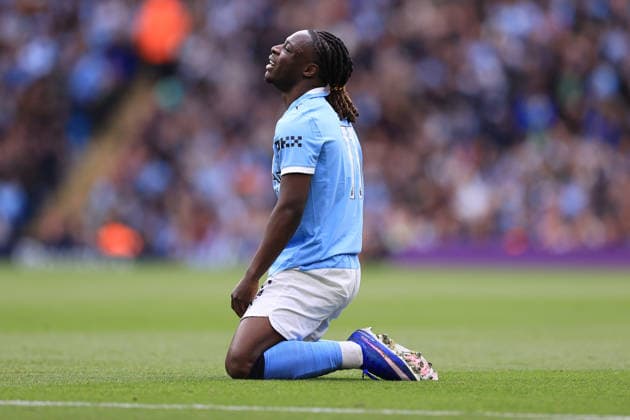 Football - Premier League - Manchester City v Arsenal 19th April 2026 - Premier League - Manchester City v Arsenal - Jeremy Doku of Manchester City - Photo: Simon Stacpoole Offside. Manchester UK Copyright: xSimonxStacpoolexOffside