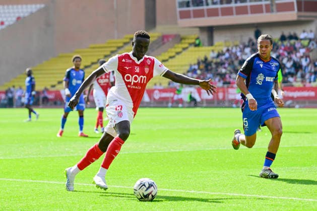 FOOTBALL : AS Monaco VS AJ Auxerre - Ligue 1 McDonald s - 19 04 2026 KrÃ pin Diatta (ASM) - Ligue 1 McDonald s match between AS Monaco and AJ Auxerre on April 19, 2026 at the Louis II Stadium in Monaco. MonacoMonaco  Copyright: xWilliamxCannarellax