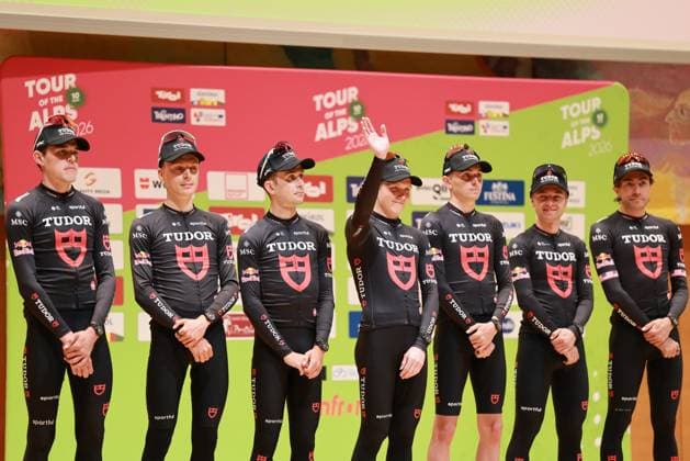 TOUR DES ALPES 2026 - UCI Cycling Race Tour of the Alps Pierre Teyssot MAXPPP ; TOUR DES ALPES 2026 - UCI Cycling Race Tour of the Alps. Innsbruck, Austria on April 19, 2026. Teams presentation of the 49th edition which will take place from 20 till 24 April 2026. Tudor Team with leader Michael STORER (AUS) Pierre Teyssot Maxppp Innsbruck Tyrol Austria  Copyright: xMAXPPPxPierrexTeyssotx TEY69922 TEY69922