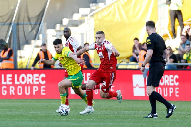 FC Nantes v Stade Brestois 29 - Ligue 1 McDonald s 2025 2026 10 Matthis ABLINE (fcn) - 05 Brendan CHARDONNET (sb29) during the Ligue 1 McDonald s match between Nantes and Brest at Stade de la Beaujoire on April 19, 2026 in Nantes, France. Nantes France  Copyright: xFEPx 776348358