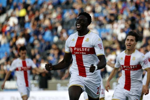 April 19, 2026, Pisa, ITALY: Genoa s Jeff Ekhator celebrates after scoring 1-1during the Italian Serie A soccer match Pisa SC vs Genoa CFC at Arena Garibaldi stadium in Pisa, Italy, 19 April 2026. ANSA ENRICO MATTIA DEL PUNTA Italy Soccer Serie A - Pisa SC Vs Genoa  - ZUMAa110 20260419_zaf_a110_037 Copyright: xEnricoxMattiaxDelxPuntax