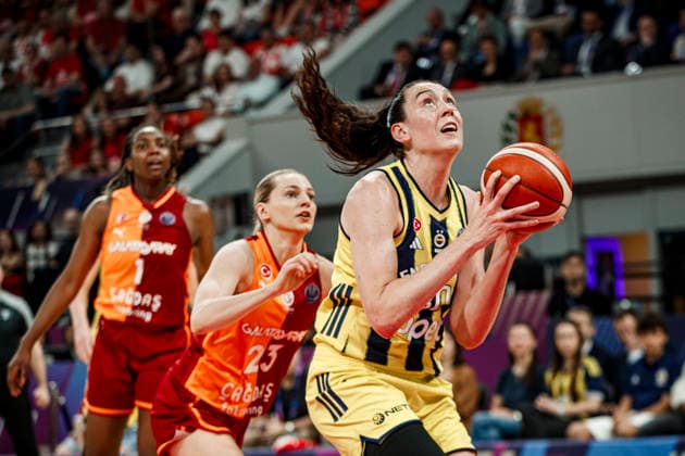 ESP: Galatasaray Cagdas Faktoring v Fenerbahce Opet. Final game Euroleague Women Final Six 2026 Breanna Stewart during the Euroleague Women final game between Galatasaray Cagdas Faktoring and Fenerbahce Opet played at Principe Felipe Arena on April 19, 2026 in Zaragoza, Spain. Zaragoza Spain Basketball Copyright: xDanielxMarzo AgenciaxLOFx