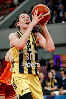 ESP: Galatasaray Cagdas Faktoring v Fenerbahce Opet. Final game Euroleague Women Final Six 2026 Breanna Stewart during the Euroleague Women final game between Galatasaray Cagdas Faktoring and Fenerbahce Opet played at Principe Felipe Arena on April 19, 2026 in Zaragoza, Spain. Zaragoza Spain Basketball Copyright: xDanielxMarzo AgenciaxLOFx