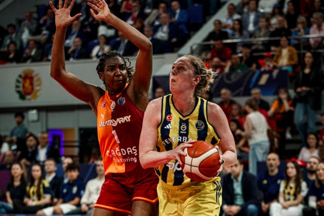 ESP: Galatasaray Cagdas Faktoring v Fenerbahce Opet. Final game Euroleague Women Final Six 2026 Emma Messeman and Elizabeth Williams during the Euroleague Women final game between Galatasaray Cagdas Faktoring and Fenerbahce Opet played at Principe Felipe Arena on April 19, 2026 in Zaragoza, Spain. Zaragoza Spain Basketball Copyright: xDanielxMarzo AgenciaxLOFx