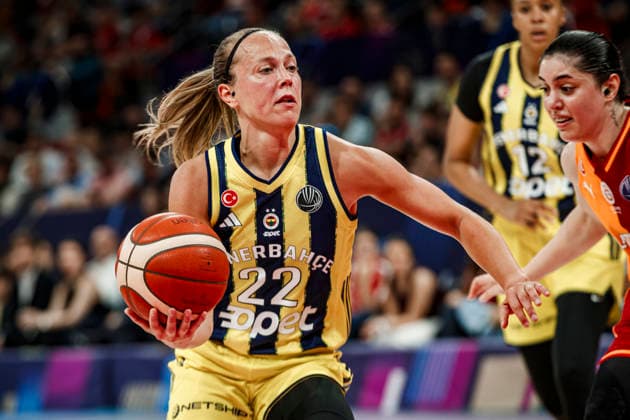 ESP: Galatasaray Cagdas Faktoring v Fenerbahce Opet. Final game Euroleague Women Final Six 2026 Julie Allemand during the Euroleague Women final game between Galatasaray Cagdas Faktoring and Fenerbahce Opet played at Principe Felipe Arena on April 19, 2026 in Zaragoza, Spain. Zaragoza Spain Basketball Copyright: xDanielxMarzo AgenciaxLOFx