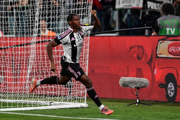 Torino 19 04 2026 - campionato di calcio serie A Juventus-Bologna foto Image nella foto: esultanza gol Jonathan David 