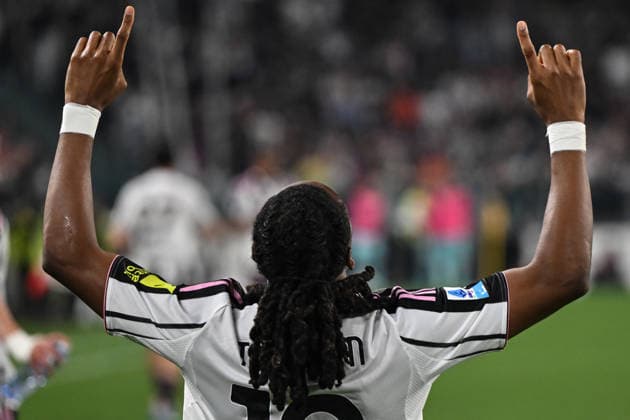 Cm Torino 19 04 2026 - campionato di calcio serie A Juventus-Bologna foto Cristiano Mazzi Image nella foto: esultanza gol Khephrem Thuram 