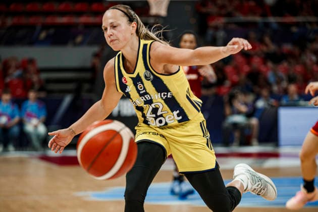 ESP: Galatasaray Cagdas Faktoring v Fenerbahce Opet. Final game Euroleague Women Final Six 2026 Julie Allemand during the Euroleague Women final game between Galatasaray Cagdas Faktoring and Fenerbahce Opet played at Principe Felipe Arena on April 19, 2026 in Zaragoza, Spain. Zaragoza Spain Basketball Copyright: xDanielxMarzo AgenciaxLOFx