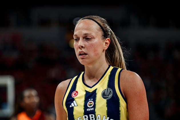 ESP: Galatasaray Cagdas Faktoring v Fenerbahce Opet. Final game Euroleague Women Final Six 2026 Julie Allemand during the Euroleague Women final game between Galatasaray Cagdas Faktoring and Fenerbahce Opet played at Principe Felipe Arena on April 19, 2026 in Zaragoza, Spain. Zaragoza Spain Basketball Copyright: xDanielxMarzo AgenciaxLOFx