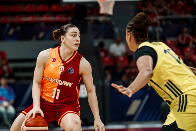 ESP: Galatasaray Cagdas Faktoring v Fenerbahce Opet. Final game Euroleague Women Final Six 2026 Derin Erdogan during the Euroleague Women final game between Galatasaray Cagdas Faktoring and Fenerbahce Opet played at Principe Felipe Arena on April 19, 2026 in Zaragoza, Spain. Zaragoza Spain Basketball Copyright: xDanielxMarzo AgenciaxLOFx