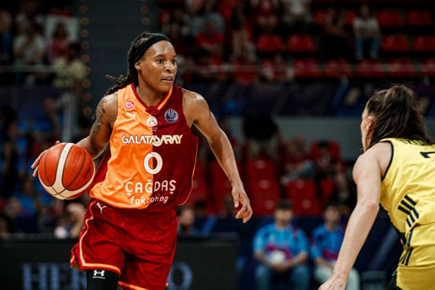 ESP: Galatasaray Cagdas Faktoring v Fenerbahce Opet. Final game Euroleague Women Final Six 2026 Kamiah Smalls during the Euroleague Women final game between Galatasaray Cagdas Faktoring and Fenerbahce Opet played at Principe Felipe Arena on April 19, 2026 in Zaragoza, Spain. Zaragoza Spain Basketball Copyright: xDanielxMarzo AgenciaxLOFx