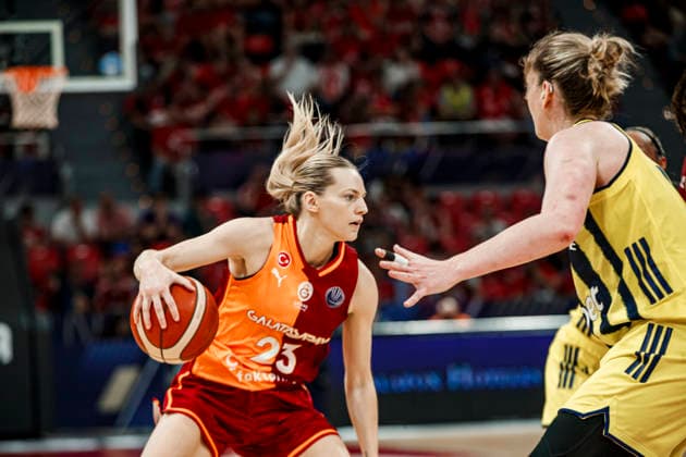 ESP: Galatasaray Cagdas Faktoring v Fenerbahce Opet. Final game Euroleague Women Final Six 2026 Marine Johannes during the Euroleague Women final game between Galatasaray Cagdas Faktoring and Fenerbahce Opet played at Principe Felipe Arena on April 19, 2026 in Zaragoza, Spain. Zaragoza Spain Basketball Copyright: xDanielxMarzo AgenciaxLOFx