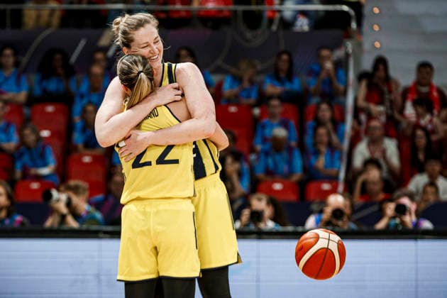 ESP: Galatasaray Cagdas Faktoring v Fenerbahce Opet. Final game Euroleague Women Final Six 2026 Julie Allemand and Emma Messeman during the Euroleague Women final game between Galatasaray Cagdas Faktoring and Fenerbahce Opet played at Principe Felipe Arena on April 19, 2026 in Zaragoza, Spain. Zaragoza Spain Basketball Copyright: xDanielxMarzo AgenciaxLOFx