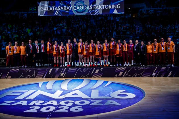 ESP: Galatasaray Cagdas Faktoring v Fenerbahce Opet. Final game Euroleague Women Final Six 2026 Galatasaray Cagdas Faktoring during the Euroleague Women final game between Galatasaray Cagdas Faktoring and Fenerbahce Opet played at Principe Felipe Arena on April 19, 2026 in Zaragoza, Spain. Zaragoza Spain Basketball Copyright: xDanielxMarzo AgenciaxLOFx