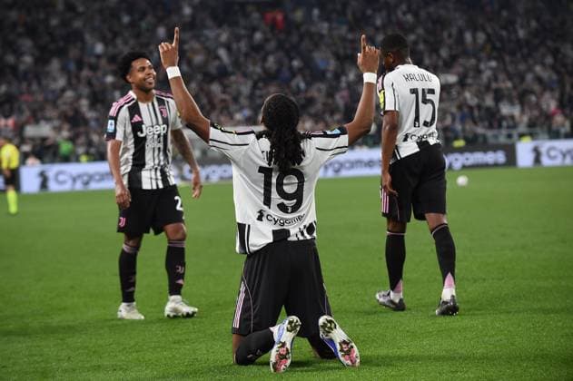 Foto IPP Massimo Rana Torino 19-04-2026 Calcio Campionato di Serie A 2025 2026 Juventus-Bologna nella foto esulta khephrem thuram Italy Photo Press - World Copyright italy ITALY  Copyright: xR4924_italyphotopressx