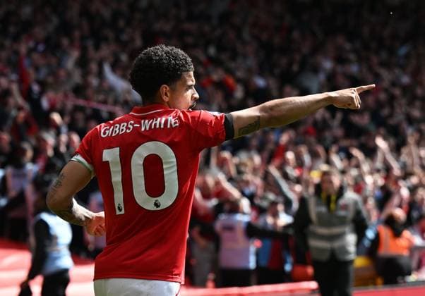 Morgan Gibbs-White of Nottingham Forest celebrates after scoring the team s second goal Nottingham Forest v Burnley, Premier League, Football, City Ground, Nottingham, UK - 19 Apr 2026Nottingham City Ground United Kingdom EDITORIAL USE ONLY No use with unauthorised audio, video, data, fixture lists, club league logos or live services. Online in-match use limited to 120 images, no video emulation. No use in betting, games or single club league player publications. Copyright: xAnnaxGowthorpe Shutterstockx 16832208db