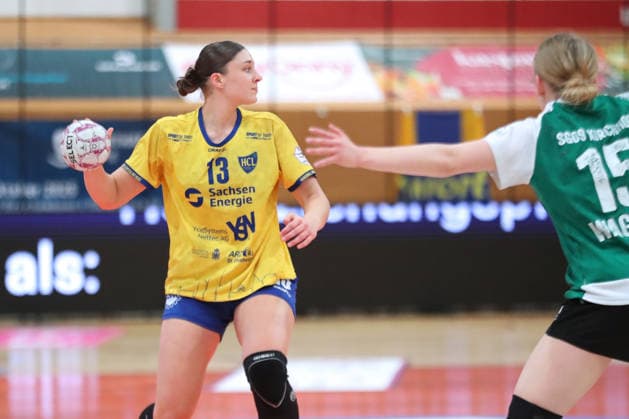 Handball, 2. Alsco HBF: HC Leipzig - SG 09 Kirchhof; 19.04.2026 Laura Klocke (13, HC Leipzig). 2. Alsco Handball Bundesliga Frauen, HBF, Saison 2025 2026, 24. Spieltag: HC Leipzig vs. SG 09 Kirchhof am 19.04.2026 in der Sporthalle Brüderstraße Leipzig. Copyright: xBEAUTIFULxSPORTS JanxKaeferx