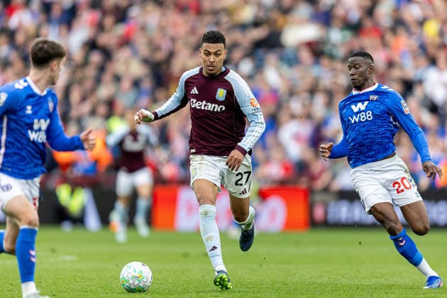 Aston Villa v Sunderland, Premier League Aston Villa midfielder Morgan Rogers (27) runs forward with ball during the Premier League match between Aston Villa and Sunderland at Villa Park, Birmingham, UK on 19 April 2026. Birmingham Villa Park West Midlands UK Editorial use only DataCo restrictions apply See www.football-dataco.com , Copyright: xManjitxNarotrax PSI-24107-0210