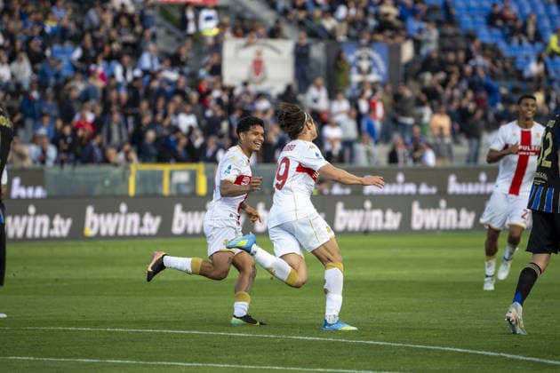 CALCIO - Serie A - Pisa SC vs Genoa CFC GENOA S CELEBRATION AFTER THE SECOND GOAL during Pisa SC vs Genoa CFC, Italian soccer Serie A match in Pisa, Italy, April 19 2026 Pisa Italy  Copyright: xIPAxSport ABACAx