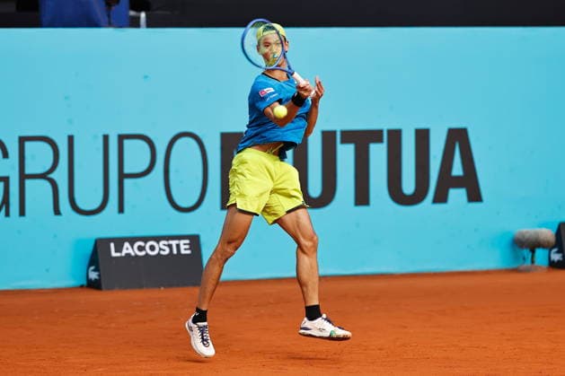 Rei Sakamoto (JPN), APRIL 20, 2026 - Tennis : Rei Sakamoto during singles qualifying 1st round match against Zachary Svajda on the ATP, Tennis Herren tour Masters 1000 tournaments Mutua Madrid Open tennis tournament at the Caja Magica in Madrid, Spain. Noxthirdxpartyxsales  aflo_327624465