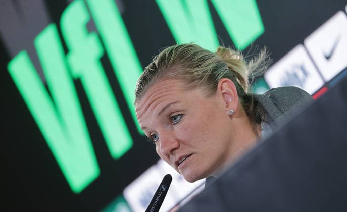 Fussball, Frauen, Saison 2025 2026, 1.Liga, Google Frauen-Bundesliga, VfL Wolfsburg , Pressekonferenz mit Alexandra Popp (VfL Wolfsburg) DFL REGULATIONS PROHIBIT ANY USE OF PHOTOGRAPHS AS IMAGE SEQUENCES AND OR QUASI-VIDEO.